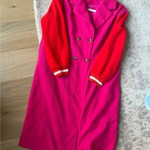 SHEIN Pink and Red Trench Coat
